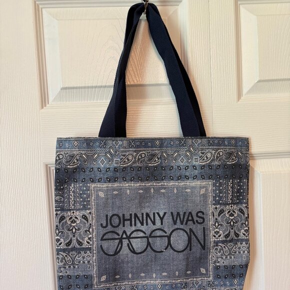 Johnny Was Handbags - Rare Johnny Was Workshop Bag Sasson Denim Exterior Paisley Bag